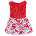 Jolie robe d'ete pour animal de compagnie vetement respirant chiot chien rouge jupe mignonne - XS / Rouge