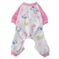 Süßer pink-weißer Haustier-Pyjama mit Cartoon-Kuh-Print im vierbeinigen Design - XS / Rosa