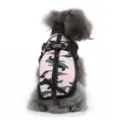 Cappotto invernale per cani mimetico rosa con imbracatura, calda giacca con zip. - DZ254 Mimetico rosa