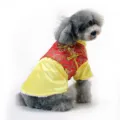 Feestelijke rood-gele Chinese Tang-pak hondenkleding met traditioneel borduurwerk - XS / Tops / Red (TZ06)