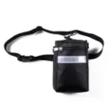 Schwarze Sport-Hüfttasche mit Reflexstreifen für Laufen und Gassi gehen im Freien - Nur Gürteltasche / Inklusive Schüssel und Pfeife / Schwarz