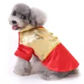 Feestelijke rode en gouden Chinese Tang-pak voor honden, ideaal voor Nieuwjaar. - M / Tops / Rood (TZ12)