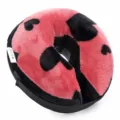 Plush pet recovery collar detail, soft fabric anti-bite neck cone for dogs and cats. - Heart Print