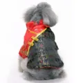 Chinese Tang-stijl hondenkleding, winterjas met traditionele patronen voor Nieuwjaar - XS / Tops / Zwart (TZ25)
