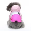 Cappotto invernale rosa per cani, giacca calda con cappuccio, cerniera e foro per guinzaglio. - DZ262 rosa
