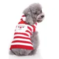 Pull de Noel pour animal de compagnie rouge et blanc rayé pull chaud pour chien. - S / Père Noël