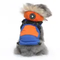 Caldo cappotto invernale per cani con imbracatura integrata, giacca blu per animali. - DZ268 Blu