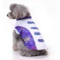 Festive pet Tang suit winter dog clothes, blue brocade thick two-legged pet apparel variant. - XS / Purple