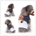 Joli pull de noël tricoté pour chien avec motif renne, vêtement chaud hiver pour petits animaux. - S / MYD99 bleu et blanc