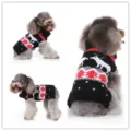 Joli pull de Noël pour chien avec motif renne, vêtement d'hiver tricoté noir pour les animaux. - S / Noir