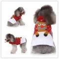 Joli pull de Noël pour chien avec motif tricoté de renne, vêtement chaud d'hiver pour animal. - S / MYD100 rouge et blanc