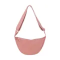 Bolso bandolera minimalista de nailon rosa en forma de media luna con correa ajustable - Rosa