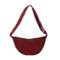 Bolso bandolera de nailon burdeos en forma de media luna con correa ajustable para mujer - Burdeos