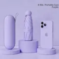 Lavender purple 8-rib mini folding umbrella with capsule case for size comparison. - 8 Ribs with Gift Box / Lavender Purple