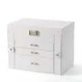 Élégante boîte à bijoux blanche de grande capacité avec tiroirs et fermoir en métal - 26*16.5*20.5cm / Blanc