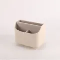 Rotating beige desktop organizer with Roman column texture and multiple compartments - M / Apricot Pink