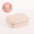 Vintage light pink faux leather jewelry box organizer set for rings and earrings - 21*15.5*7cm / Apricot
