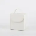 Portable white high-end leather jewelry storage box with handle for travel storage - White