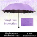 Parapluie violet avec fleurs magiques, 8 baleines, 93 cm de diamètre, revêtement noir - Violet (Fleur Magique-8 Baleines-Colle Noire)
