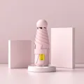 Kompakter rosa fünffach faltbarer Kapselschirm mit UPF50+ UV-Schutz und Mini-Design - 6-Knochen Faserrahmen / Hellrosa