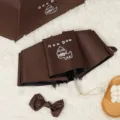 Ombrello pieghevole automatico marrone con stampa Doudou Dog per sole e pioggia - Automatico / Caffè