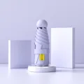 Minimalistischer lavendelfarbener 5-fach Kapselschirm mit UPF50+ UV-Schutzbewertung - 6-Knochen Faserrahmen / Hellviolett