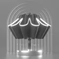 Zwarte omgekeerde automatische paraplu met 10 baleinen en lichtgevende reflecterende randen - 10 Baleinen Volautomatisch (Met Reflecterende Strip) / 10 Baleinen Automatisch Inverted - Zwart