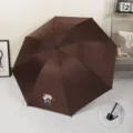 Coffee colored automatic umbrella with tulip pattern for sun and rain protection - Coffee Tulip (Manual Style)
