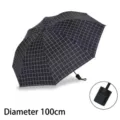 Parapluie pliant manuel à carreaux noirs et blancs avec revêtement de protection UV - 8骨手开格子-黑色
