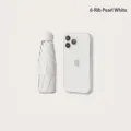 Mini ombrello da sole portatile a 5 pieghe bianco perla con struttura a 6 stecche - 6-Rib Thickened Black Glue / Bianco perla