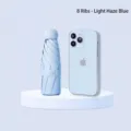 Mini ombrello a capsula compatto a 8 stecche azzurro per protezione da sole e pioggia - 8-Rib Thickened Black Glue / Blu Nuvola