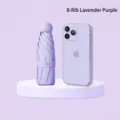 Mini ombrello a capsula viola lavanda a 8 stecche, protezione sole e pioggia - 8-Rib Thickened Black Glue / Viola Lavanda