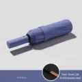 Faltbarer Automatik-Regenschirm in Haze Blue mit verstärktem 12K 24-Rippen-Gestell - Vergrößert 12K-Verstärkte Rippen / Dunstblau