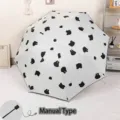Handmatige frisse paraplu met zwart konijnenpatroon voor zon- en regenbescherming UV-bestendig - Handmatige Stijl (Wolkkonijn) / Zwart