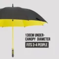Grote professionele golfparaplu van 130 cm diameter, zwart-geel dubbellaags windbestendig - Zwart/Geel Frame Gradiënt Grijs
