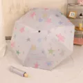 Ombrello pieghevole portatile con motivi a stelle colorate e rivestimento anti-UV - [dream starry sky] 8-bone hand opening
