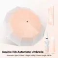 Premium automatic gradient sun umbrella in apricot yellow with black glue UV coating - 12-Rib Double Frame Automatic / Milk Yellow