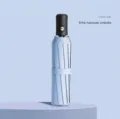 Elegante ombrello pieghevole automatico celeste a 8 stecche per sole e pioggia intensa - Automatico / Otto Stecche / Azzurro