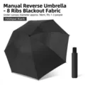 Ombrello manuale a 3 pieghe con rivestimento nero per sole e pioggia, colore nero - Manuale 3 Pieghe (8 Stecche) / Nero Feldspato