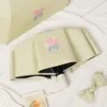 Light green automatic tulip umbrella with UV protection and matching bow accessory - Jade Yellow Tulip (Automatic Style)