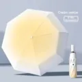 Automatic cream yellow gradient umbrella with UPF50+ sun protection and 8 sturdy ribs - Automatic 8 Ribs / Gradient Beige