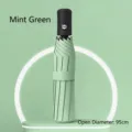 Mintgrüner automatischer Taschenschirm für Sonne und Regen mit kompaktem UV-Schutz - 8 Rippen Automatisch / Icy Green