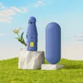 Mini-Kapselschirm in Blau mit UV-Schutz und passendem Hartschalen-Aufbewahrungsetui - 8-Speichen mit Box / Marineblau