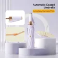 Hellvioletter automatischer Sonnenschirm mit UPF50+ UV-Schutz und Dual-Use-Design - Dreifach faltbarer Regenschirm / Hellviolett