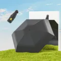 Tragbarer schwarzer Kapsel-Sonnenschirm mit UV-Schutz und 5-fach faltbarem Design - 6 Knochen mit Aufbewahrungsbox / Schwarz