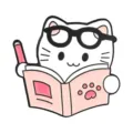 Cute cartoon white cat wearing glasses reading book enamel pin badge for backpacks - 读书白猫(QHXZ6552)