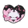 Pin's chat en cœur en émail rose et noir style gothique pour sacs à dos et vêtements - Style Chat Cool Étoile Lune (QHXZ6570)