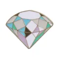 Macaron colorful diamond brooch pin with geometric faceted gem design for suits and jackets - Diamond Style (QHXZ6686) / Macaron Color Block