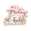 Elegant Islamic metal enamel pin badge with Al-kahf reminder text for Friday prayers - Faith Reminder Design (QHXZ6664)