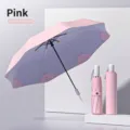 Ombrello pieghevole automatico rosa professionale con protezione UV e custodia inclusa - Rosa